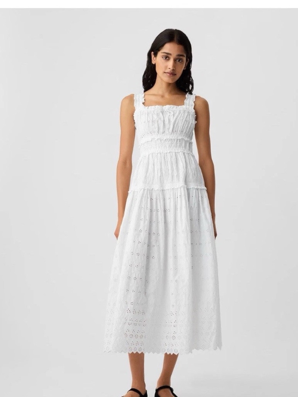 Doen x GAP White Eyelet Midi Dress